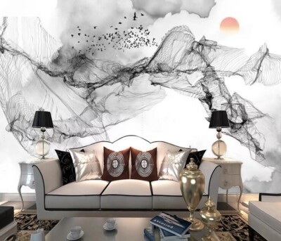 3D Grey Ink Texture G5167 Wallpaper Wall Murals Removable Self-adhesive Honey