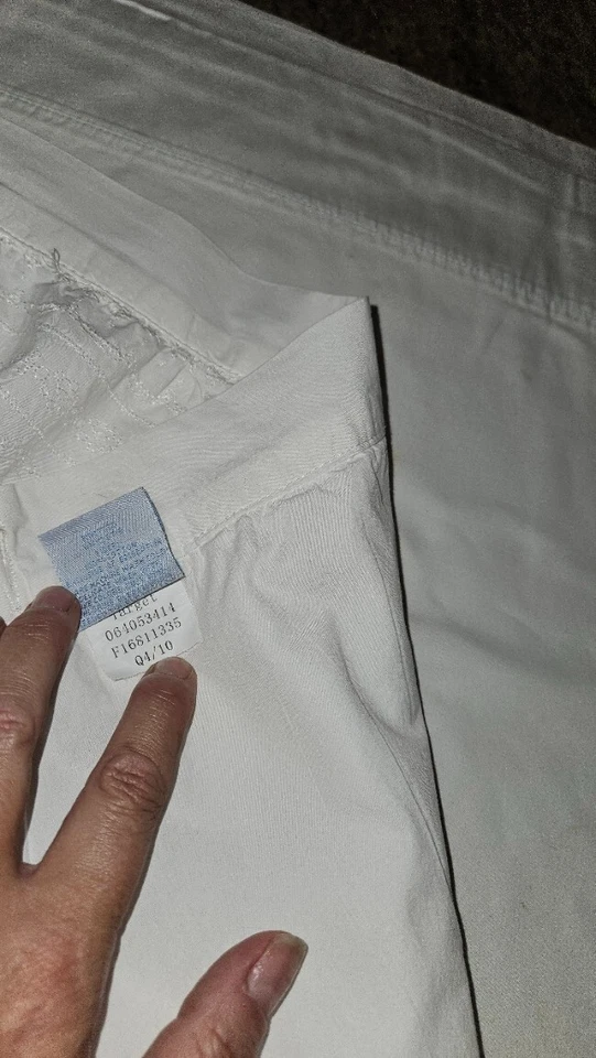 Cortina de ducha Simply Shabby Chic algodón blanco 2010 cenefa bordada usada en excelente estado Foto 4 de 4