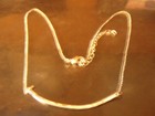 Choker Chain Necklace Silver Tone Curved Bar Dainty Hammered Pendant