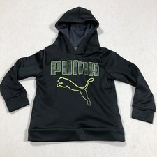 PUMA Boys' Size 4 Black Graphic Long Sleeve Hoodie With Pockets K2