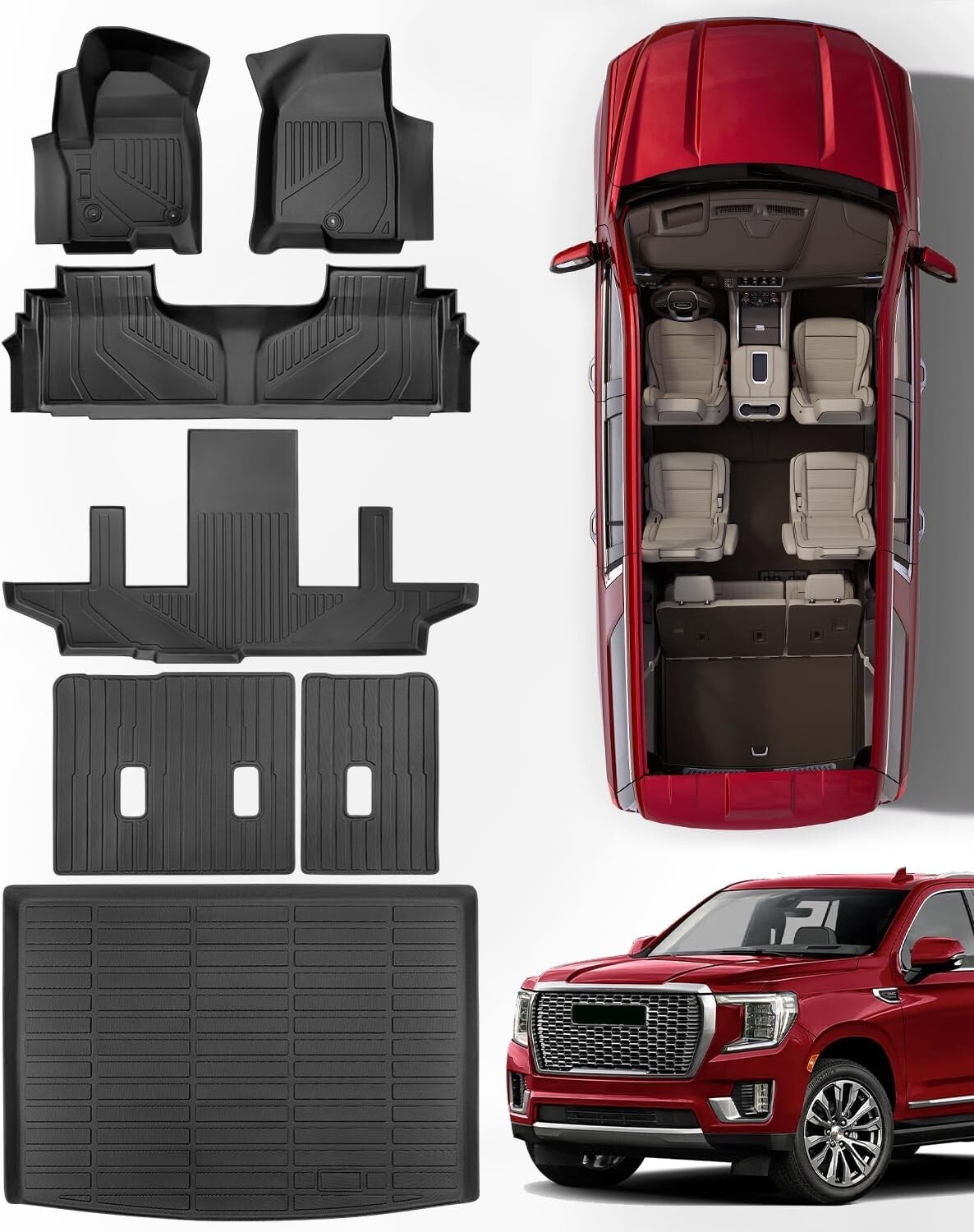 2021-2024 Chevy Suburban & GMC Yukon XL 7-Seat Floor Mats