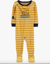 Carter's Boys' 1-Piece Snug Fit Footie Sleeper PJs 24 M, Construction Truck 