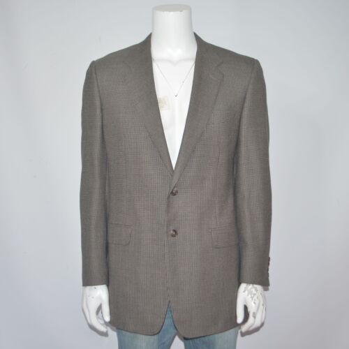 CORNELIANI 100% Wool Brown Check Two Button Sport Coat Blazer Sz 42L