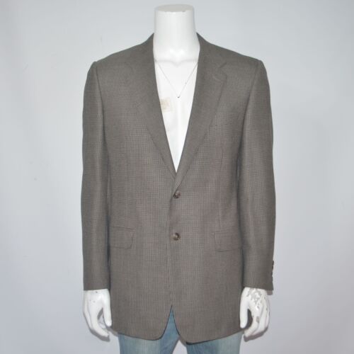 CORNELIANI 100% Wool Brown Check Two Button Sport Coat Blazer Sz 42L - Picture 1 of 9