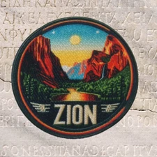 Zion National Park Patch Iron-on Applique Mountain, Nature Badge, Canyon, River