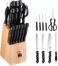 RENBERG Tenessy | Coltelli Da Cucina | Set Completo Di 15 Pezzi Con Ceppo Di Leg