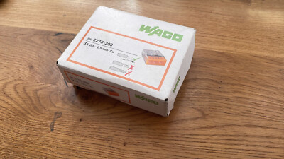 100 Stück Wago 2273-203 COMPACT-Verbindungsdosenklemme Ø 0,5-2,5 mm², 3-polig