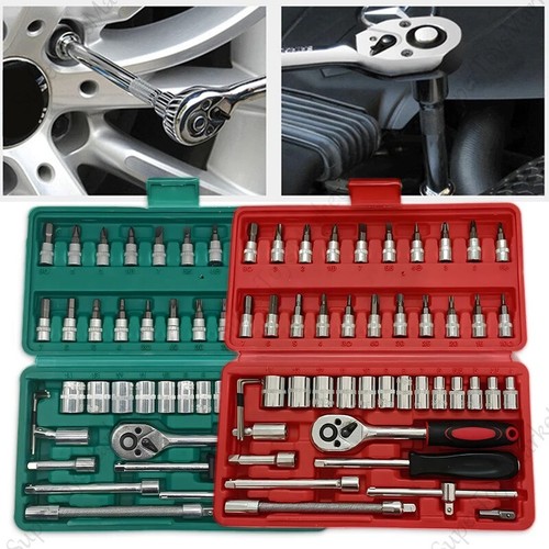 1/2 inch Drive Impact Socket Set & 1/4 inch Drive Socket Ratchet Wrench Tool Set - Picture 8 of 25