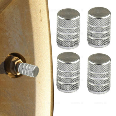 4x Chrome Tire Valve Stem Caps – Air Dust Covers For Car Wheels – Universal Fit