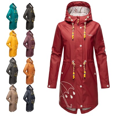 Marikoo Women's Functional Rain Jacket Parka Coat Waterproof Dancing Umbrella
