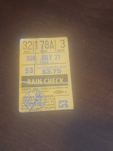 roy white signed new york yankees 1968 game ticket stub autographed mlb Ny 68 - Picture 2 of 2