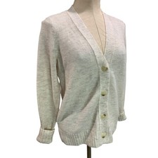Size XS Loft Marled Cream Sweater Cardigan Womens V-Neck