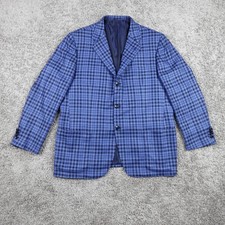 Kiton Cashmere Blazer Mens Size 46 56 EUR Plaid 1074/1500 Limited