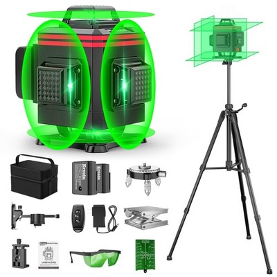 16 Lines Laser Level 4x360° Self Leveling Green Laser Level，4D Green Cross Li...