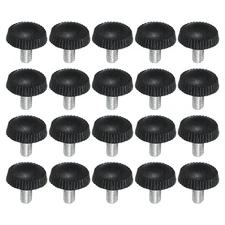 20pcs M4x8mm Knurled Thumb Screw Clamping Screw Knobs Grip Bolt Fasteners Black