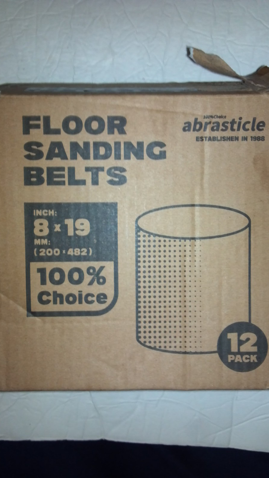 Abrasticle 80 Grit Floor Sanding Belts 8 x 19 inch, 12 Pack