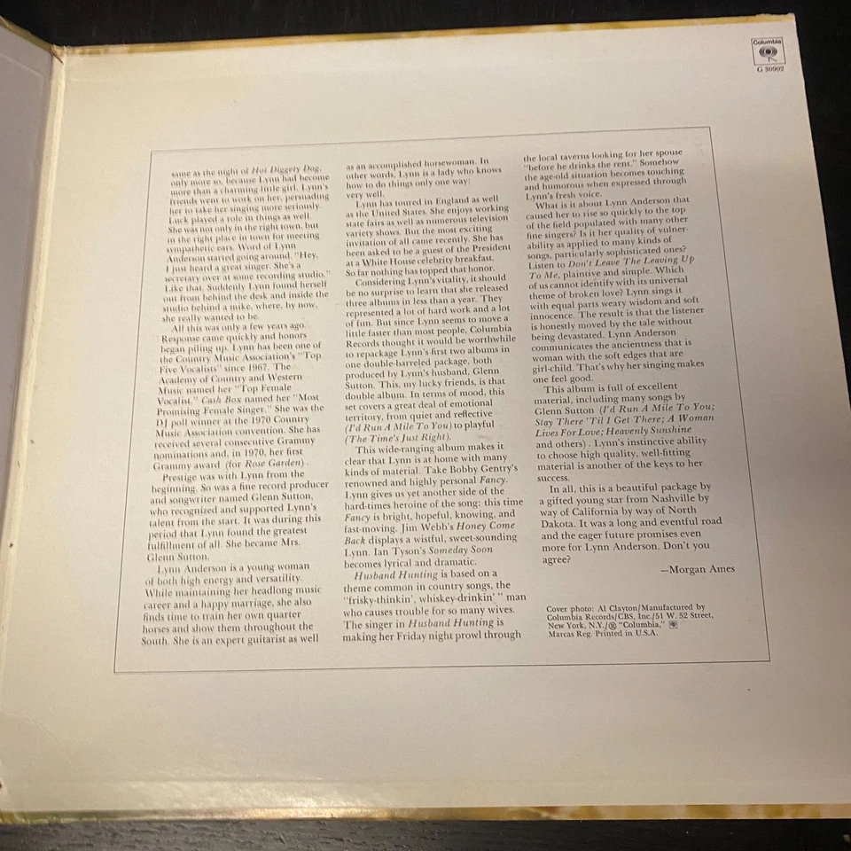 Lynn Anderson The World Of Lynn Anderson Columbia Records Double LP Album Vinyl - Image 2 of 4