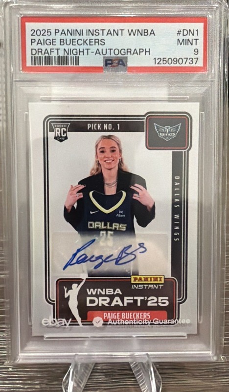 2025 Panini Instant WNBA Paige Bueckers Draft Night RC #DN1 Autograph /99 PSA 9