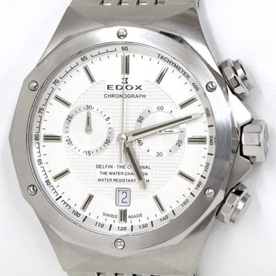 EDOX Delfin Original Chronograph 10108-3-AIN Quartz White Dial Men's Watch