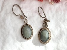 Southwest Labradorite Gemstone Vintage Sterling Silver 925 Dangling Earrings