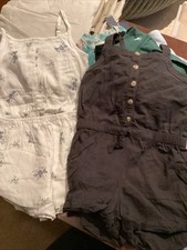 2 Girls Kids Abercrombie And Fitch Rompers Dresses White Black Small 7/8 S