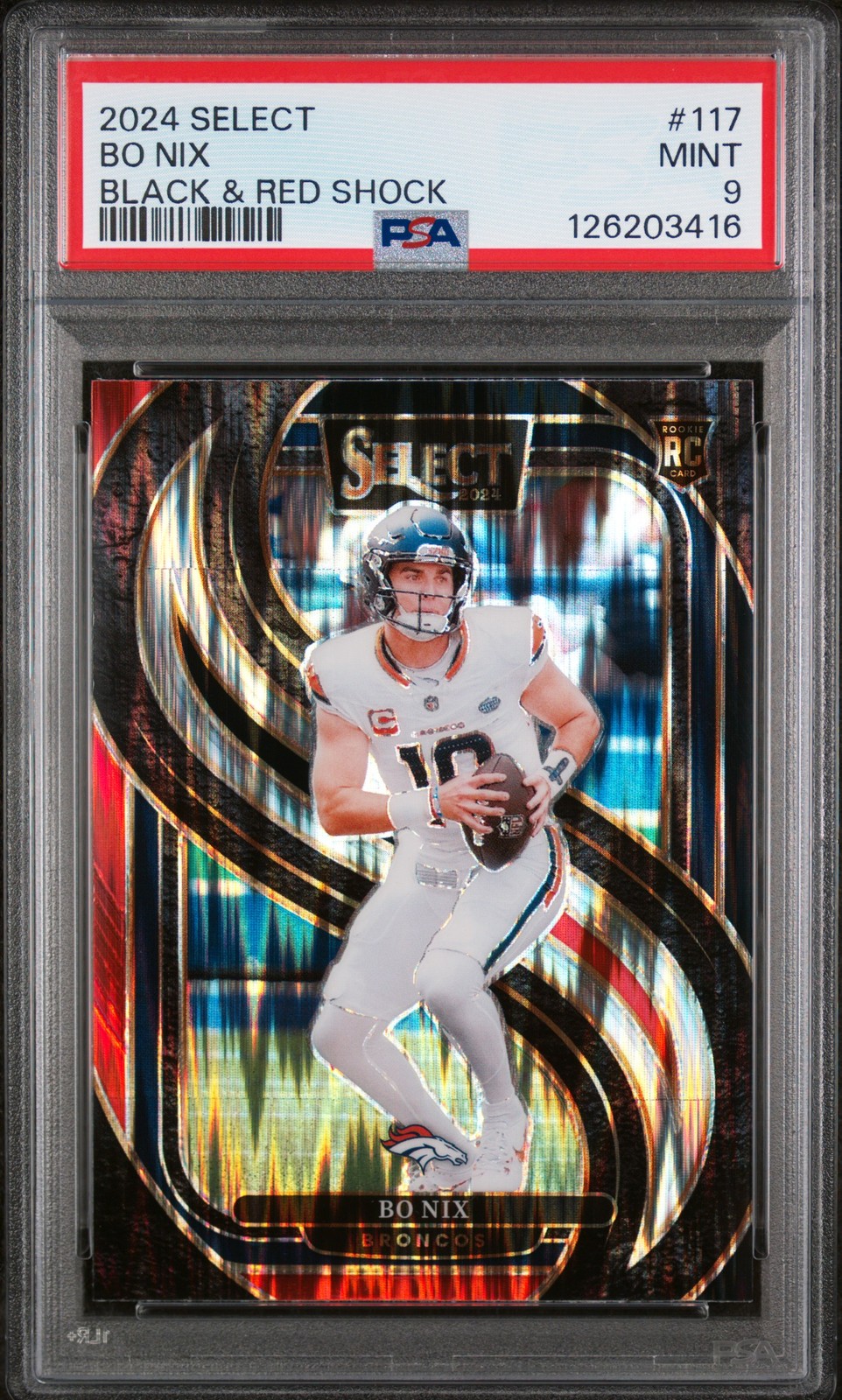 Bo Nix Black Red Prizm Shock #117