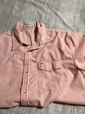 Criquet Shirt Mens XL Corduroy Pearl Snap Short Sleeve Pocket Casual