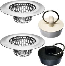 4 Pcs Bathroom Sink Strainers  Stopper Plug Use Separately 2.125" Top