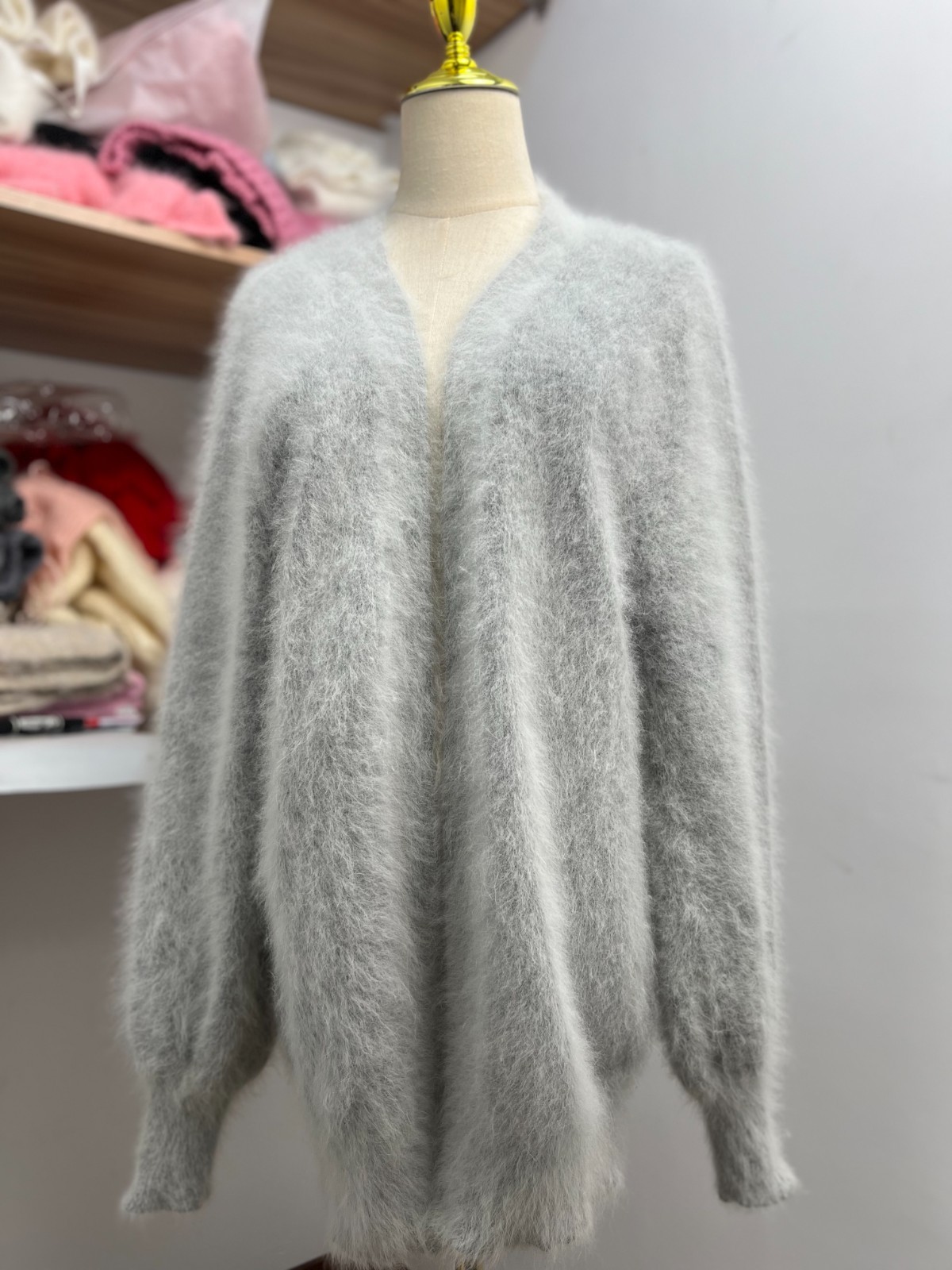 Angora Blended Sweater Fluffy Fuzzy Cardigan Super Soft Knit