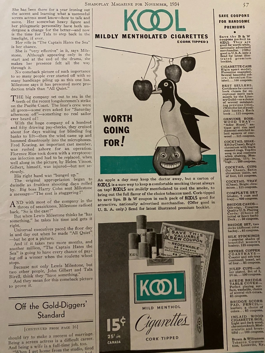 Kool Penguin In Collectible Tobacco Cigarettes for sale | eBay