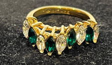 Ring 18K HGE Statement Jewelry Gold Tone Size 9