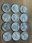 Silver Washington Quarters Lot of 12. 1939-1964 90% Silver Various Condition