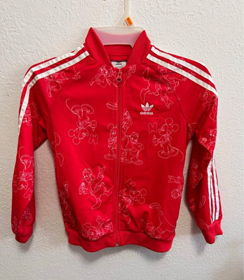 adidas x Disney Kids Full Zip Track Jacket Red/White Mickey Mouse 7-8 Years