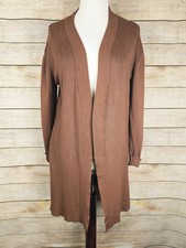 Worthington NWT Long Open Cardigan Tortoise Brown Size Large