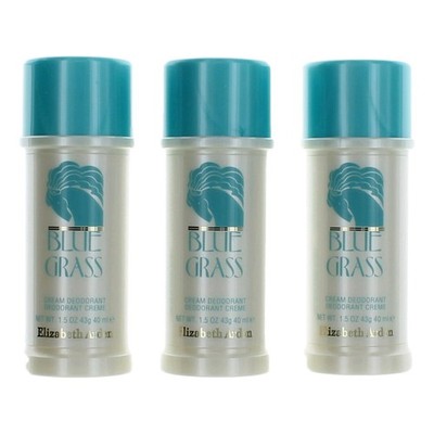 Blue Grass by Elizabeth Arden, 3x1.5oz (4.5oz total) Cream Deodorant Women
