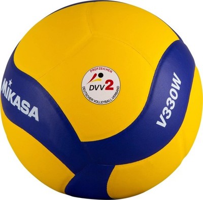 Mikasa Volleyball V330W gelb/blau Größe 5 Wettkampf-Volleyball Premium