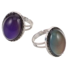 2 Pcs Color-changing Ring Change Mood Open for Women