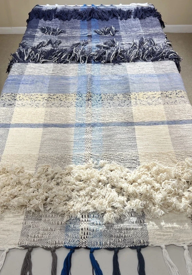 All Roads Design Throw Blanket Anthropologie Bloomfield Fringe Handcrafted-Mint! - Image 4 of 4