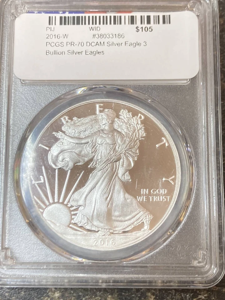 2016 W Bullion Silver Eagles PCGS PR-70 DCAM Silver Eagle 30th Anniversary Lette - Image 2 of 2