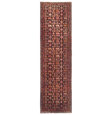 Vintage Plum Tribal Design Oriental Runner Wool Rug Hallway Decor Carpet 3x10 ft