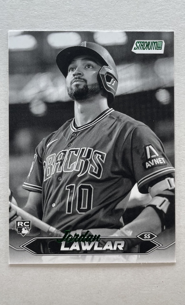 2024 Topps Stadium Club Jordan Lawlar Black White SP RC Rookie #12 Diamondbacks