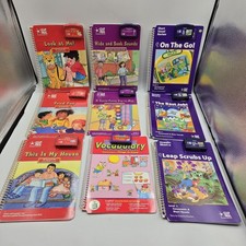 LeapFrog School House Leap Pad Lot 9 Books  Cartridges Vocabulary Phonemic Awar