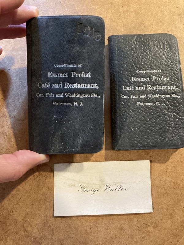 Vintage 1900’s Emmet Probst Cafe Paterson NJ Advertising Ephemera George Walter