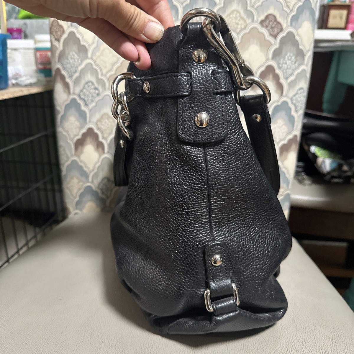 Coach Brooke F17165 Black Leather Hobo Handbag Shoulder Satchel | eBay