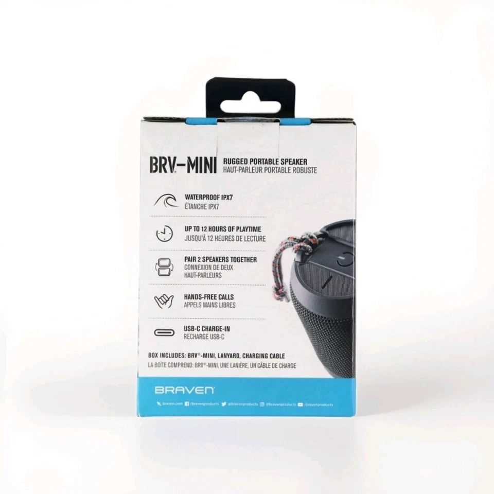 Altavoz portátil resistente Braven MINI - negro (BBRVSBS40 REV D) Foto 2 de 4
