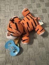 Le Bebe Tiger Unisex Plush with Attachable and Interchangeable Pacifier Lovey