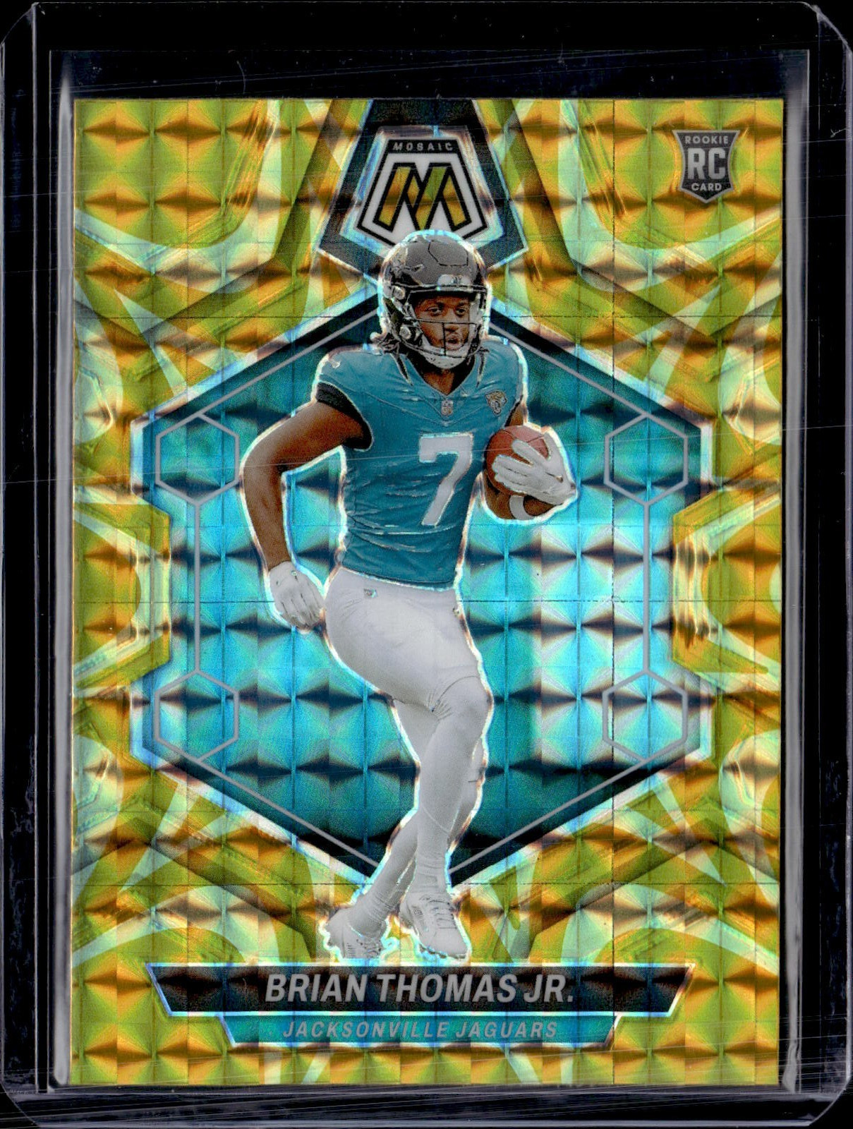 2024 Panini Mosaic #323 Brian Thomas Jr. Rookie Reactive Yellow Prizm (50M)