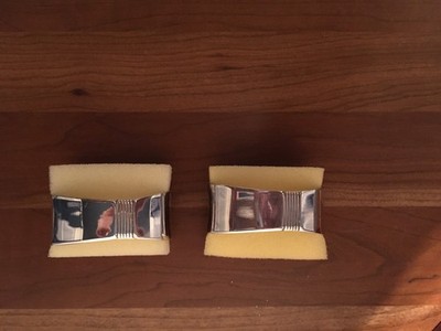 Robbe & Berking Avenue Table 90g Silverplate Napkin Ring Set of 2 In Box   