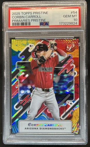 2025 Topps Pristine Corbin Carroll Primaries Refractor #/10 Diamondbacks PSA 10