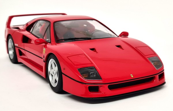 Kk 1/18 Ferrari F40 1987 Rosso Corsa Red Supercar Red Seats Diecast Model Car-image